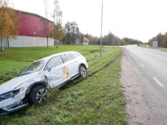Två fordon var inblandade i en trafikolycka under onsdagen. Foto: Anders Sjöberg
