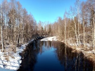 Keräsjokiån på påskdagens morgon.